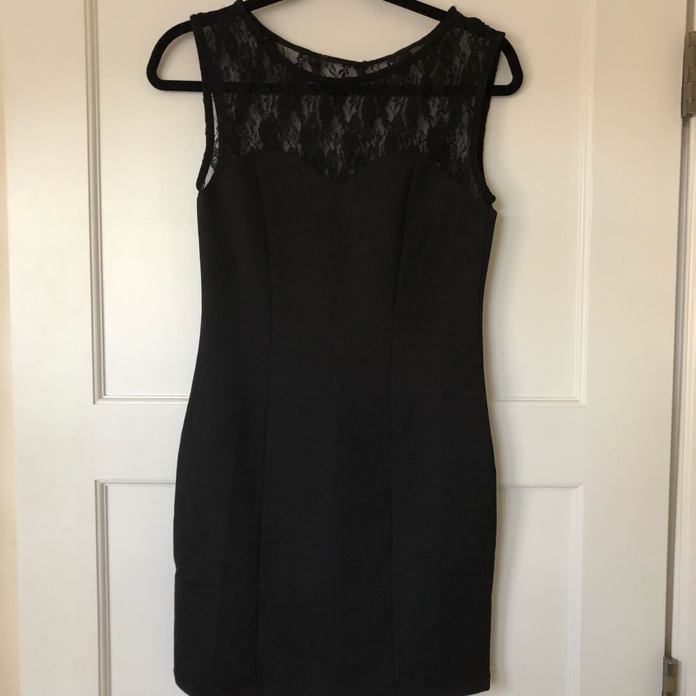 👗Black Mini Bodycon Dress, EUC!